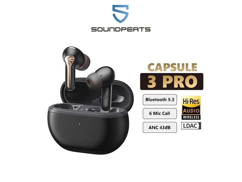 Tai Nghe True Wireless SoundPEATS Capsule 3 Pro Bluetooth 5.3, ANC 43dB, 6 Mic 